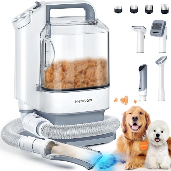 Meowant Dog Clipper with Pet Hair Vacuum Cleaner with 3.2 L Large, Quiet Clipper Dog Cat Pet Hair Trimmer with 5 Professional Tools for Grooming and Cleaning Meowant Dog Clipper with Pet Hair Vacuum Cleaner with 3.2 L Large, Quiet Clipper Dog Cat Pet Hair Trimmer with 5 Professional Tools for Grooming and Cleaning