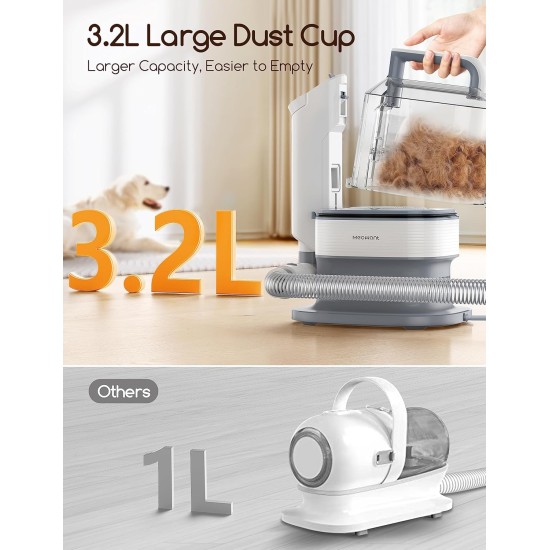Meowant Dog Clipper with Pet Hair Vacuum Cleaner with 3.2 L Large, Quiet Clipper Dog Cat Pet Hair Trimmer with 5 Professional Tools for Grooming and Cleaning Meowant Dog Clipper with Pet Hair Vacuum Cleaner with 3.2 L Large, Quiet Clipper Dog Cat Pet Hair Trimmer with 5 Professional Tools for Grooming and Cleaning