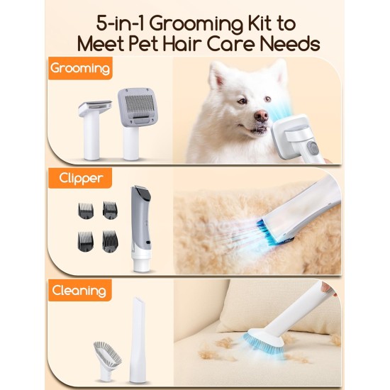 Meowant Dog Clipper with Pet Hair Vacuum Cleaner with 3.2 L Large, Quiet Clipper Dog Cat Pet Hair Trimmer with 5 Professional Tools for Grooming and Cleaning Meowant Dog Clipper with Pet Hair Vacuum Cleaner with 3.2 L Large, Quiet Clipper Dog Cat Pet Hair Trimmer with 5 Professional Tools for Grooming and Cleaning