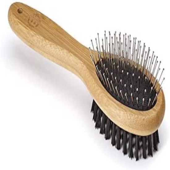 Mikki 6280014 Bamboo Combination Brush for Smooth Short and Medium Length Coat, for Dogs and Cats, Made from Sustainable Bamboo. For the Care of Shaggy Fur, Small, S, 69 g Mikki 6280014 Bamboo Combination Brush for Smooth Short and Medium Length Coat, for Dogs and Cats, Made from Sustainable Bamboo. For the Care of Shaggy Fur, Small, S, 69 g
