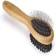 Mikki 6280014 Bamboo Combination Brush for Smooth Short and Medium Length Coat, for Dogs and Cats, Made from Sustainable Bamboo. For the Care of Shaggy Fur, Small, S, 69 g Mikki 6280014 Bamboo Combination Brush for Smooth Short and Medium Length Coat, for Dogs and Cats, Made from Sustainable Bamboo. For the Care of Shaggy Fur, Small, S, 69 g