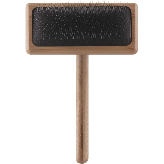 Mikki 6280031 Soft Bamboo Slicker Brush with Ball Heads for Medium/Long/Curly Coat, for Dogs and Cats, Made from Sustainable Bamboo, Small, S, 56 g Mikki 6280031 Soft Bamboo Slicker Brush with Ball Heads for Medium/Long/Curly Coat, for Dogs and Cats, Made from Sustainable Bamboo, Small, S, 56 g