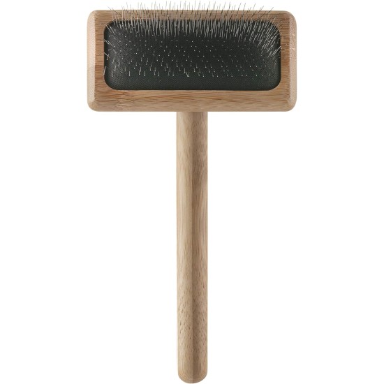 Mikki 6280031 Soft Bamboo Slicker Brush with Ball Heads for Medium/Long/Curly Coat, for Dogs and Cats, Made from Sustainable Bamboo, Small, S, 56 g Mikki 6280031 Soft Bamboo Slicker Brush with Ball Heads for Medium/Long/Curly Coat, for Dogs and Cats, Made from Sustainable Bamboo, Small, S, 56 g
