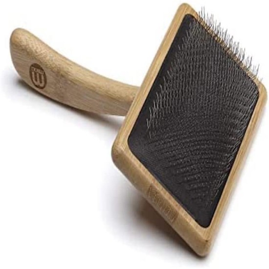 Mikki 6280031 Soft Bamboo Slicker Brush with Ball Heads for Medium/Long/Curly Coat, for Dogs and Cats, Made from Sustainable Bamboo, Small, S, 56 g Mikki 6280031 Soft Bamboo Slicker Brush with Ball Heads for Medium/Long/Curly Coat, for Dogs and Cats, Made from Sustainable Bamboo, Small, S, 56 g