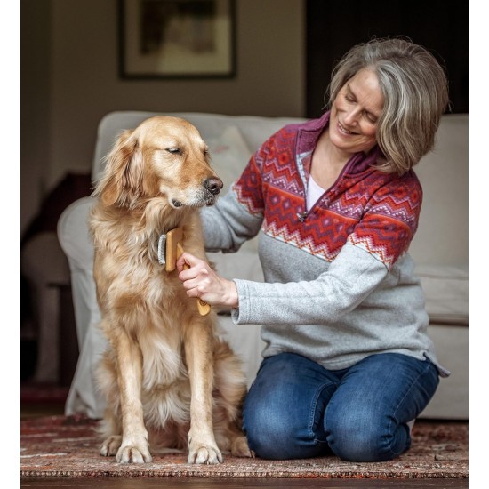 Mikki 6280031 Soft Bamboo Slicker Brush with Ball Heads for Medium/Long/Curly Coat, for Dogs and Cats, Made from Sustainable Bamboo, Small, S, 56 g Mikki 6280031 Soft Bamboo Slicker Brush with Ball Heads for Medium/Long/Curly Coat, for Dogs and Cats, Made from Sustainable Bamboo, Small, S, 56 g