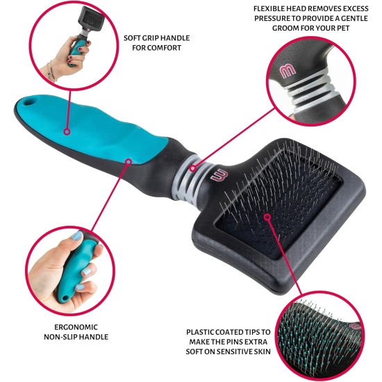 Mikki Ball Pin Slicker for Sensitive Skin, Dog and Cat Brush - Small Mikki Ball Pin Slicker for Sensitive Skin, Dog and Cat Brush - Small