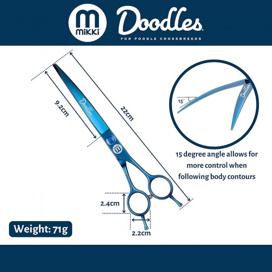 Mikki Doodle Dog Puppy Face and Paw Scissors Sharp and Durable Semi-Convex Blade Adjustable Tension Screw for Face and Precision Sensitive Areas 14cm Mikki Doodle Dog Puppy Face and Paw Scissors Sharp and Durable Semi-Convex Blade Adjustable Tension Screw for Face and Precision Sensitive Areas 14cm