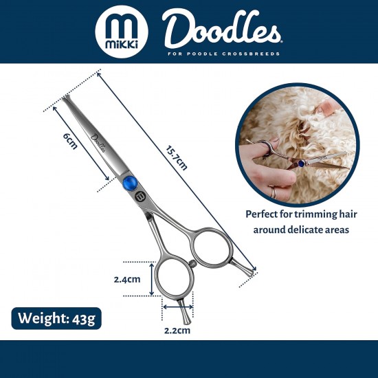 Mikki Doodle Dog Puppy Face and Paw Scissors Sharp and Durable Semi-Convex Blade Adjustable Tension Screw for Face and Precision Sensitive Areas 14cm Mikki Doodle Dog Puppy Face and Paw Scissors Sharp and Durable Semi-Convex Blade Adjustable Tension Screw for Face and Precision Sensitive Areas 14cm