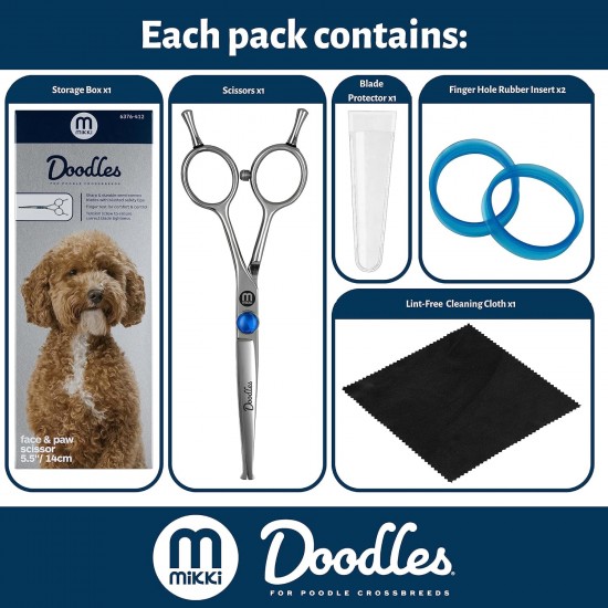 Mikki Doodle Dog Puppy Face and Paw Scissors Sharp and Durable Semi-Convex Blade Adjustable Tension Screw for Face and Precision Sensitive Areas 14cm Mikki Doodle Dog Puppy Face and Paw Scissors Sharp and Durable Semi-Convex Blade Adjustable Tension Screw for Face and Precision Sensitive Areas 14cm