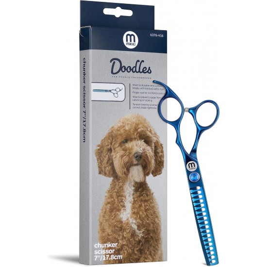 Mikki Doodle, Dog, Puppy, Thinning and Blending Scissors, Sharp and Durable Semi-Convex Blade, Blunt Safety Tips, Adjustable Tension Screw for Control and Precision 16.5 cm Mikki Doodle, Dog, Puppy, Thinning and Blending Scissors, Sharp and Durable Semi-Convex Blade, Blunt Safety Tips, Adjustable Tension Screw for Control and Precision 16.5 cm
