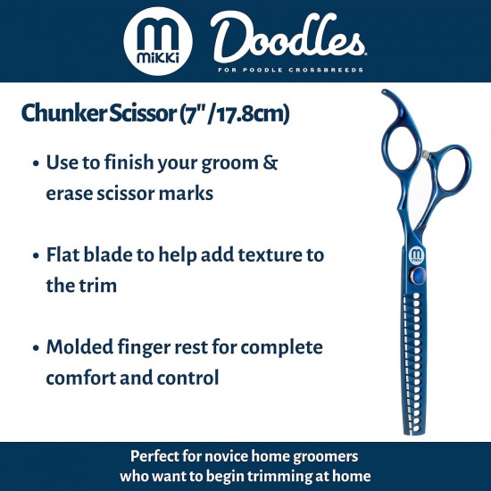 Mikki Doodle, Dog, Puppy, Thinning and Blending Scissors, Sharp and Durable Semi-Convex Blade, Blunt Safety Tips, Adjustable Tension Screw for Control and Precision 16.5 cm Mikki Doodle, Dog, Puppy, Thinning and Blending Scissors, Sharp and Durable Semi-Convex Blade, Blunt Safety Tips, Adjustable Tension Screw for Control and Precision 16.5 cm