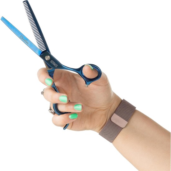 Mikki Doodle, Dog, Puppy, Thinning and Blending Scissors, Sharp and Durable Semi-Convex Blade, Blunt Safety Tips, Adjustable Tension Screw for Control and Precision 16.5 cm Mikki Doodle, Dog, Puppy, Thinning and Blending Scissors, Sharp and Durable Semi-Convex Blade, Blunt Safety Tips, Adjustable Tension Screw for Control and Precision 16.5 cm