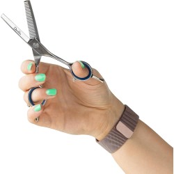 Mikki Doodle Dog and Puppy Scissors for Thinning Face and Paws, Sharp and Durable Semi Convex Blade, V-shaped Teeth, Adjustable Tension Screw for Control and Precision, 5" Mikki Doodle Dog and Puppy Scissors for Thinning Face and Paws, Sharp and Durable Semi Convex Blade, V-shaped Teeth, Adjustable Tension Screw for Control and Precision, 5"