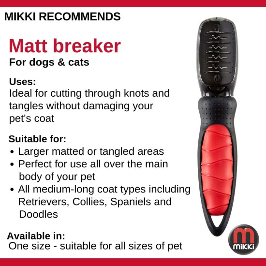 Mikki Matt Breaker for Removing Knots and Tangles from Dog and Cat Coats Mikki Matt Breaker for Removing Knots and Tangles from Dog and Cat Coats