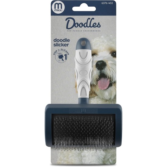 Mikki Slicker Brush for Smoothing Dog & Puppy Fur and Coat Changing Brush for Poodle Crosses such as Cockapoos, Labradoodles, Cavapoos, Maltipoos and Golden Doodles Mikki Slicker Brush for Smoothing Dog & Puppy Fur and Coat Changing Brush for Poodle Crosses such as Cockapoos, Labradoodles, Cavapoos, Maltipoos and Golden Doodles