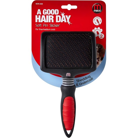 Mikki Soft Pin Slicker Dog Brush Cat Brush - Small Mikki Soft Pin Slicker Dog Brush Cat Brush - Small