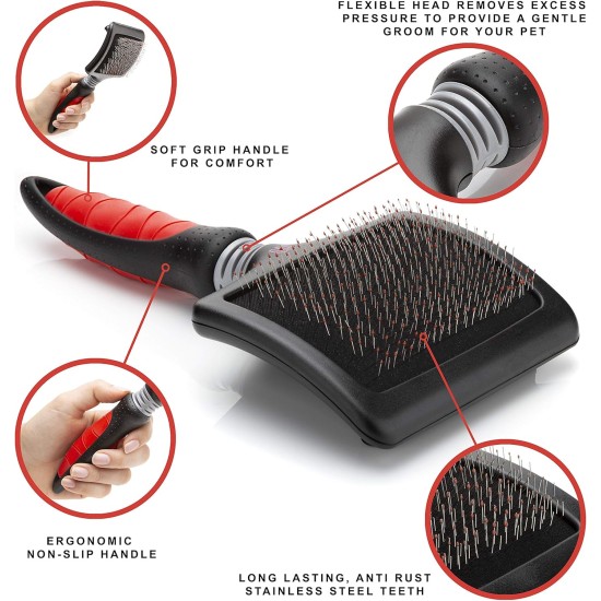 Mikki Soft Pin Slicker Dog Brush Cat Brush - Small Mikki Soft Pin Slicker Dog Brush Cat Brush - Small
