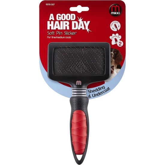 Mikki Soft Pin Slicker Dog Brush Cat Brush - Small Mikki Soft Pin Slicker Dog Brush Cat Brush - Small