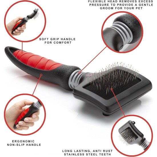 Mikki Soft Pin Slicker Dog Brush Cat Brush - Small Mikki Soft Pin Slicker Dog Brush Cat Brush - Small