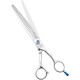 Moontay Dog Scissors Professional Grooming Scissors for Dogs Curved Fur Scissors for Cutting 7 Inch 440c Japanese Stainless Steel Scissors Dog Grooming Scissors Silver