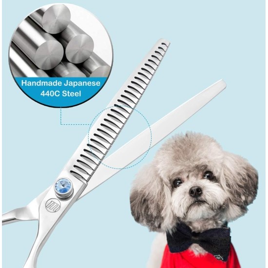 Moontay Dog Scissors Professional Grooming Scissors for Dogs Curved Fur Scissors for Cutting 7 Inch 440c Japanese Stainless Steel Scissors Dog Grooming Scissors Silver Moontay Dog Scissors Professional Grooming Scissors for Dogs Curved Fur Scissors for Cutting 7 Inch 440c Japanese Stainless Steel Scissors Dog Grooming Scissors Silver