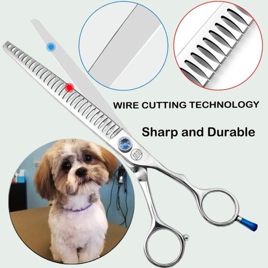 Moontay Dog Scissors Professional Grooming Scissors for Dogs Curved Fur Scissors for Cutting 7 Inch 440c Japanese Stainless Steel Scissors Dog Grooming Scissors Silver Moontay Dog Scissors Professional Grooming Scissors for Dogs Curved Fur Scissors for Cutting 7 Inch 440c Japanese Stainless Steel Scissors Dog Grooming Scissors Silver
