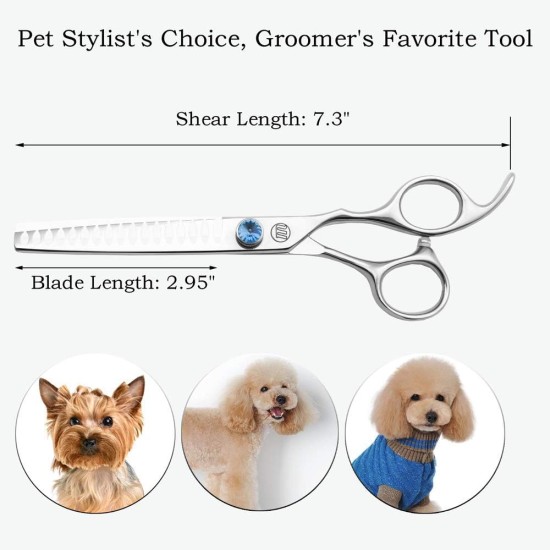 Moontay Dog Scissors Professional Grooming Scissors for Dogs Thinning Scissors Chunk Scissors for Thinning Cutting 7 Inch 440c Japanese Stainless Steel Scissors Dog Grooming Scissors Silver Moontay Dog Scissors Professional Grooming Scissors for Dogs Thinning Scissors Chunk Scissors for Thinning Cutting 7 Inch 440c Japanese Stainless Steel Scissors Dog Grooming Scissors Silver