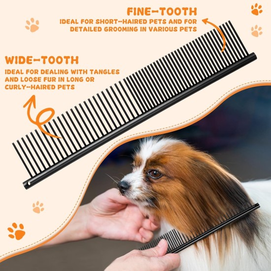 Moontay Professional Dog Scissors Set, 440C Stainless Steel Fur Scissors for Dogs, Straight Scissors, Curved Scissors, Thinning Scissors, Herringbone Scissors, Comb, Adjustment Tool, Cleaning Cloth Moontay Professional Dog Scissors Set, 440C Stainless Steel Fur Scissors for Dogs, Straight Scissors, Curved Scissors, Thinning Scissors, Herringbone Scissors, Comb, Adjustment Tool, Cleaning Cloth