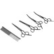 Multifunctional Pet Scissors Set for Dogs and Cats - 2 Curved Scissors + Cutting Scissors + Comb + Storage Box