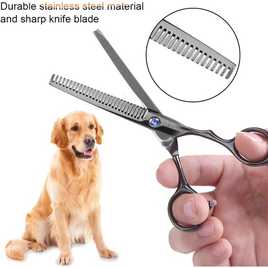 Multifunctional Pet Scissors Set for Dogs and Cats - 2 Curved Scissors + Cutting Scissors + Comb + Storage Box Multifunctional Pet Scissors Set for Dogs and Cats - 2 Curved Scissors + Cutting Scissors + Comb + Storage Box