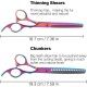NOVOSACO 7 inch professional dog scissors set, 4-piece pet grooming scissors, straight, curved, thinning fur scissors for dogs, cats, rustproof