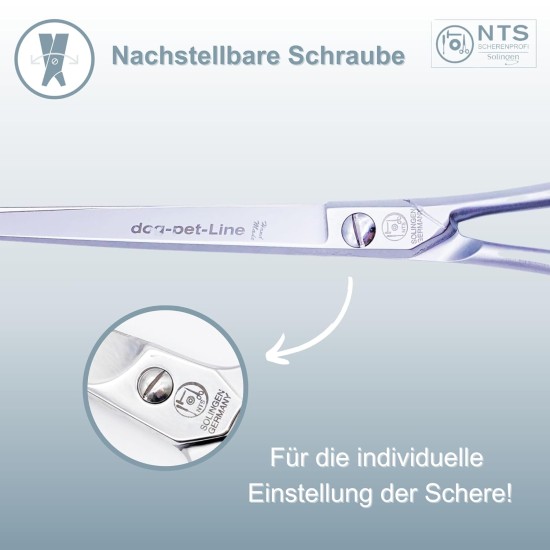 NTS-Solingen High Quality Dog Scissors / Fur Scissors 18 cm Long, Matte & Curved Design, Made of Rustproof Stainless Steel - Paw Scissors Dog Fur Scissors Dog Scissors with Safety Tip NTS-Solingen High Quality Dog Scissors / Fur Scissors 18 cm Long, Matte & Curved Design, Made of Rustproof Stainless Steel - Paw Scissors Dog Fur Scissors Dog Scissors with Safety Tip