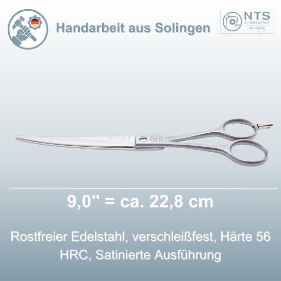 NTS-Solingen Premium Dog Scissors Livestock Scissors Fur Scissors Curved 6.0 to 9.0 Inches Rustproof 15-23 cm Made in Solingen Germany (9.0 Inches = Approx. 22.8 cm) NTS-Solingen Premium Dog Scissors Livestock Scissors Fur Scissors Curved 6.0 to 9.0 Inches Rustproof 15-23 cm Made in Solingen Germany (9.0 Inches = Approx. 22.8 cm)