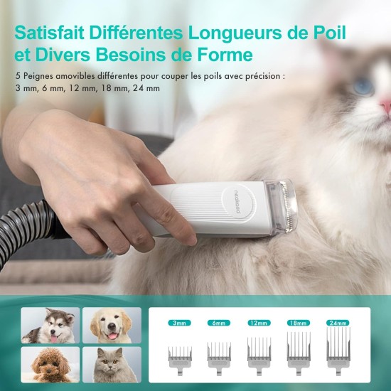 Neakasa P1 Pro Dog Clipper, 9000 Pa Professional Dog Hair Vacuum Cleaner, 5 Care Tools, 1L Container, Clipper for Long Hair Cats, 5 Adjustable Combs, Quiet Neakasa P1 Pro Dog Clipper, 9000 Pa Professional Dog Hair Vacuum Cleaner, 5 Care Tools, 1L Container, Clipper for Long Hair Cats, 5 Adjustable Combs, Quiet