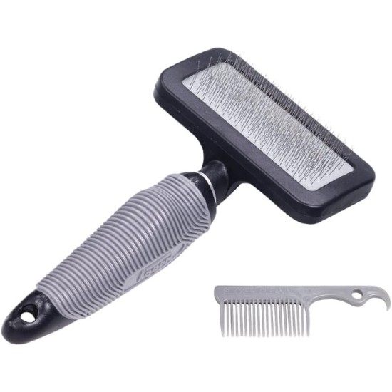 Nobby Professional Grooming Series Starline Slicker Brush with Cleaning Comb for Dogs and Cats, l Nobby Professional Grooming Series Starline Slicker Brush with Cleaning Comb for Dogs and Cats, l