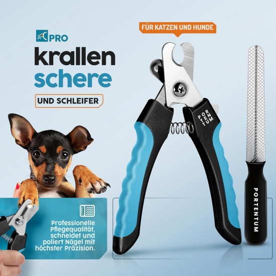 PORTENTUM Nail Scissors for Dogs and Cat Nail Clippers with Nail File Stainless Steel Claw Pliers High Quality Cutter for Pets Nail Clippers Large with Safety Protection 6 Inches PORTENTUM Nail Scissors for Dogs and Cat Nail Clippers with Nail File Stainless Steel Claw Pliers High Quality Cutter for Pets Nail Clippers Large with Safety Protection 6 Inches