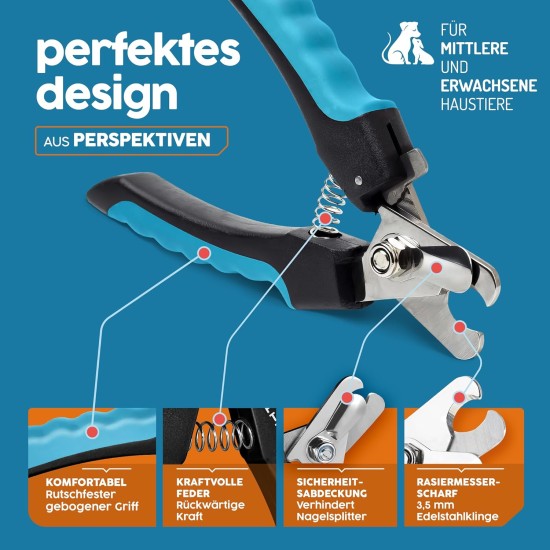 PORTENTUM Nail Scissors for Dogs and Cat Nail Clippers with Nail File Stainless Steel Claw Pliers High Quality Cutter for Pets Nail Clippers Large with Safety Protection 6 Inches PORTENTUM Nail Scissors for Dogs and Cat Nail Clippers with Nail File Stainless Steel Claw Pliers High Quality Cutter for Pets Nail Clippers Large with Safety Protection 6 Inches