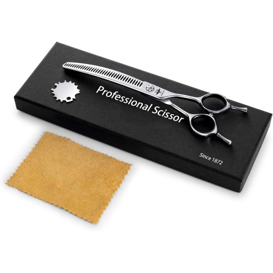 PURPLEBIRD Fur Scissors 7.0 Inch Curved Dog Scissors Cat Scissors Dog Thinning Scissors Dog Scissors for Grooming All Dogs Cat Cutting and Grooming Japanese Stainless Steel 440C Handmade PURPLEBIRD Fur Scissors 7.0 Inch Curved Dog Scissors Cat Scissors Dog Thinning Scissors Dog Scissors for Grooming All Dogs Cat Cutting and Grooming Japanese Stainless Steel 440C Handmade