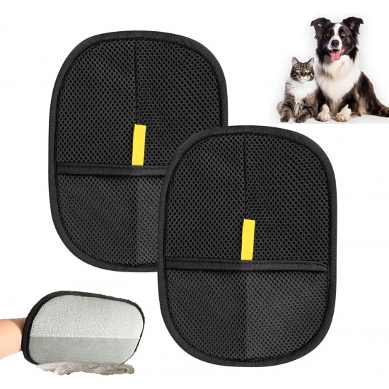 Pack of 2 Hair Brush Gloves for Dogs and Cats, Anti-Static Gloves with Double-Sided Design, Reusable Pet Hair Removal Gloves for Grooming, for Clothes, Sofas, Carpets Pack of 2 Hair Brush Gloves for Dogs and Cats, Anti-Static Gloves with Double-Sided Design, Reusable Pet Hair Removal Gloves for Grooming, for Clothes, Sofas, Carpets