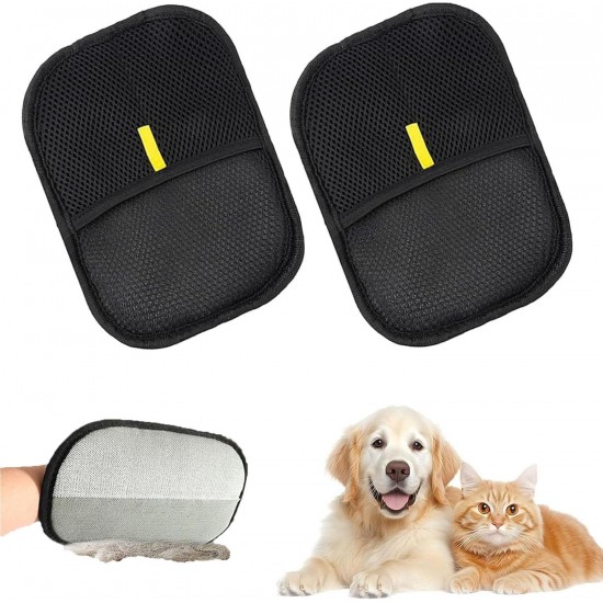 Pack of 2 Hair Brush Gloves for Dogs and Cats, Anti-Static Gloves with Double-Sided Design, Reusable Pet Hair Removal Gloves for Grooming, for Clothes, Sofas, Carpets Pack of 2 Hair Brush Gloves for Dogs and Cats, Anti-Static Gloves with Double-Sided Design, Reusable Pet Hair Removal Gloves for Grooming, for Clothes, Sofas, Carpets