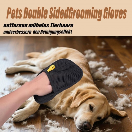 Pack of 2 Hair Brush Gloves for Dogs and Cats, Anti-Static Gloves with Double-Sided Design, Reusable Pet Hair Removal Gloves for Grooming, for Clothes, Sofas, Carpets Pack of 2 Hair Brush Gloves for Dogs and Cats, Anti-Static Gloves with Double-Sided Design, Reusable Pet Hair Removal Gloves for Grooming, for Clothes, Sofas, Carpets