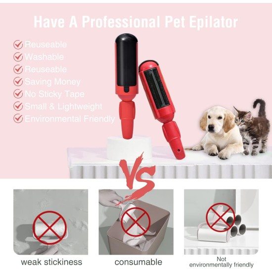 Pack of 2 Lint Roller Pet Hair Reusable Pet Hair Remover Brush for Cat Hair and Dog Hair Easy to Clean Pet Fur Remover Brushes for Clothes, Carpet & Sofa Pack of 2 Lint Roller Pet Hair Reusable Pet Hair Remover Brush for Cat Hair and Dog Hair Easy to Clean Pet Fur Remover Brushes for Clothes, Carpet & Sofa