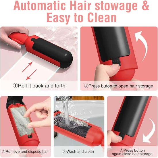Pack of 2 Lint Roller Pet Hair Reusable Pet Hair Remover Brush for Cat Hair and Dog Hair Easy to Clean Pet Fur Remover Brushes for Clothes, Carpet & Sofa Pack of 2 Lint Roller Pet Hair Reusable Pet Hair Remover Brush for Cat Hair and Dog Hair Easy to Clean Pet Fur Remover Brushes for Clothes, Carpet & Sofa