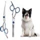 Pack of 2 Pet Scissors for Puppies, Stainless Steel Dog Hair Scissors, Cat Grooming Scissors, Pet Hair Scissors, Dog Scissors, Fur Scissors, Suitable for Pets and Dogs for Hair Cutting (Blue)