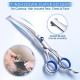 Pack of 2 Pet Scissors for Puppies, Stainless Steel Dog Hair Scissors, Cat Grooming Scissors, Pet Hair Scissors, Dog Scissors, Fur Scissors, Suitable for Pets and Dogs for Hair Cutting (Blue)