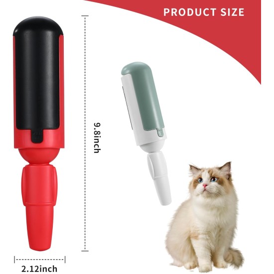 Pack of 2 Reusable Lint Roller for Pet Hair, Lint Roller, Reusable, Lint Roller, Pet Hair, Suitable for Clothes, Carpets, Bedrooms for Cleaning All Types of Pet Hair, Green + Red Pack of 2 Reusable Lint Roller for Pet Hair, Lint Roller, Reusable, Lint Roller, Pet Hair, Suitable for Clothes, Carpets, Bedrooms for Cleaning All Types of Pet Hair, Green + Red
