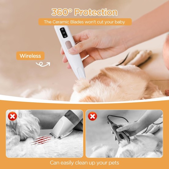Paw Trimmer for Dogs with Double Blades, Clipper, Dog Paw Trimmer with LED Light, Paws Extra Quiet Dog Clipper, Dog Shaver for Dogs, Cats, Paws, Eyes, Ears, Face, Body Paw Trimmer for Dogs with Double Blades, Clipper, Dog Paw Trimmer with LED Light, Paws Extra Quiet Dog Clipper, Dog Shaver for Dogs, Cats, Paws, Eyes, Ears, Face, Body