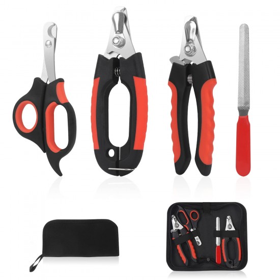 Penzance Dog Nail Clippers Set, Quick Safety Device to Avoid Overcutting, Razor Sharp Blades, Storage Bag and Nail File, Professional Grooming Penzance Dog Nail Clippers Set, Quick Safety Device to Avoid Overcutting, Razor Sharp Blades, Storage Bag and Nail File, Professional Grooming