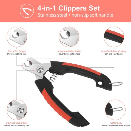 Penzance Dog Nail Clippers Set, Quick Safety Device to Avoid Overcutting, Razor Sharp Blades, Storage Bag and Nail File, Professional Grooming Penzance Dog Nail Clippers Set, Quick Safety Device to Avoid Overcutting, Razor Sharp Blades, Storage Bag and Nail File, Professional Grooming