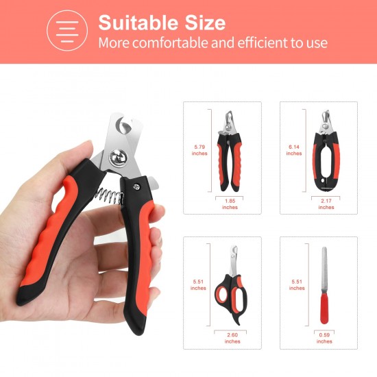 Penzance Dog Nail Clippers Set, Quick Safety Device to Avoid Overcutting, Razor Sharp Blades, Storage Bag and Nail File, Professional Grooming Penzance Dog Nail Clippers Set, Quick Safety Device to Avoid Overcutting, Razor Sharp Blades, Storage Bag and Nail File, Professional Grooming